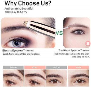 Pluma portátil recargable recortadora depiladora indolora cara labio nariz removedor de vello Facial de cejas con luz Led para mujeres y hombres - Product Image 2