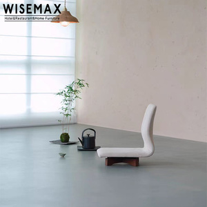 WISEMAX FURNITURE, mobilier de salon au design japonais, tissu d'ameublement, dossier en tissu, tabouret bas, chaise unique en bois massif pour la maison - Product Image 4