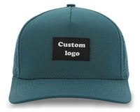 Custom 5 Panel Embroidery Logo Perforated Laser Cutting Hole Drilled Baseball Hat Waterproof Sport Cap Trucker Hat