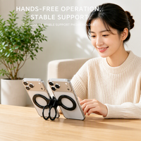 Nouveau support de téléphone portable magnétique en alliage d'aluminium personnalisable, réglable en hauteur et rotatif à 360 degrés