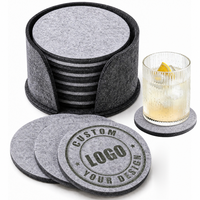 Sous-verres en feutre personnalisés avec logo, lot de 10 ou 12 pièces, pour tasses à café, vente en gros, avec design imprimé sur mesure pour la protection