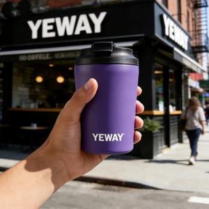 Vaso Térmico de Acero Inoxidable para Café, Doble Pared, Aislado, 12oz, Antiderrames, Esencial para Viajes al Oficina - Product Image 2