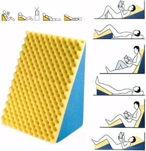 Oreiller orthopédique rectangulaire en mousse 65x45cm, dossier confortable bleu/<span class=keywords><strong>jaune</strong></span>, coussin de soutien lombaire anti-acariens moderne 200TC - Product Image 5
