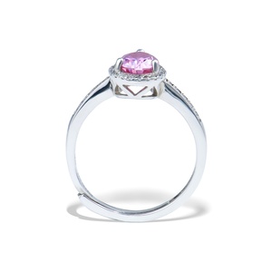 แหวนหมั้นเงินแท้ 925 สไตล์หรูหรา ประดับเพชรโมอิสซาไนต์ทรงลูกแพร์สีชมพู 1.5 กะรัต ปรับขนาดได้ สำหรับสุภาพสตรี - Product Image 3