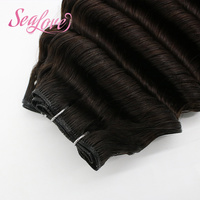 Extensiones de Cabello Sealove, Cabello Virgen Birmano, Más Grueso, Cutícula Alineada, Doble Trama, Ondulado Profundo, Largo
