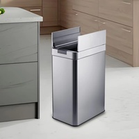 Poubelles intelligentes en acier inoxydable 9L 12L 15L 50L 60L 70L à ouverture automatique sans contact avec capteur pour bureau