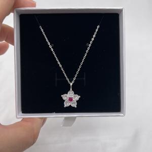 สร้อยคอโลหะประดับเพชรซิคอน GSC-WNJ-Flower  พร้อม NFC  รับทำโลโก้  เครื่องประดับ NFC  โซ่เงินแท้ 925 ขายส่ง - Product Image 3