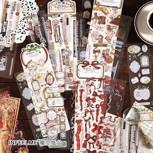 Longue bande temps réponse série manuel Base Collage décoration 6 feuilles par paquet PET étanche en caoutchouc masquage activé par l'eau - Product Image 1