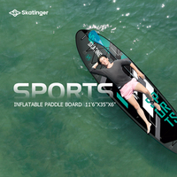 Planche de SUP gonflable Skatinger Source Grey Sports 1mx3.5m pour rivières, océans, pêche