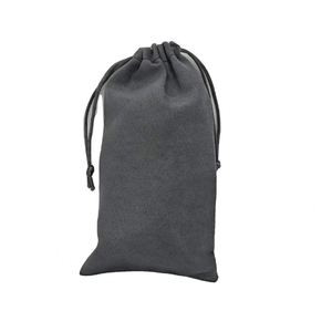 Bolsa de Regalo de Terciopelo con Fondo Redondo y Logotipo Personalizado, Cordón de Imitación de Cuero para Empaque de Velas, Cosméticos y Joyería - Product Image 1