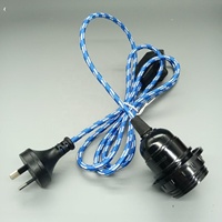 Ensemble de cordon de suspension E27 avec prise AU, câble tressé textile avec variateur d'intensité, support de lampe pour suspension vintage DIY