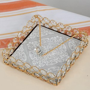 Crystal Handmade Napkin Dispenser Iron Countertop Napkin <b>Holder</b>/<b>Tissue</b> <b>Holder</b>/Paper Box for <b>Kitchen</b> Hotels Restaurants Home Use - Product Image 3