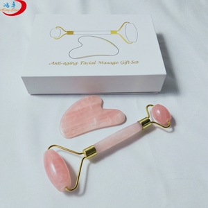 100% naturale <span class=keywords><strong>rosa</strong></span> quarzo <span class=keywords><strong>rosa</strong></span> saldato del viso rullo di <span class=keywords><strong>giada</strong></span> per il massaggio viso - Product Image 1