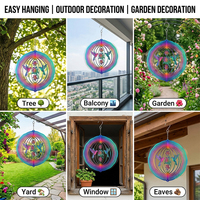 Moulins à vent métalliques pour extérieur, décorations de jardin, moulin à vent cinétique suspendu, moulin à vent personnalisé découpé au laser