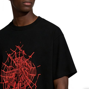 T-shirt boxy court pour homme <span class=keywords><strong>Spader</strong></span> 1-1, 300 g/m², col épais, personnalisable avec logo, noir uni - Product Image 3