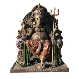 2022 Produk Laris Seni Logam Patung Dewa Hindu Patung Taman Ganesha Perunggu Raja Besar