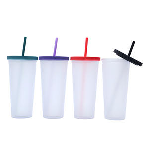 Tasse en paille givrée double couche 24oz sans Bpa - Product Image 1