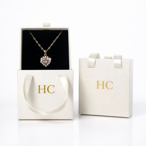 Boîte à bijoux de luxe personnalisée pour cadeau de mariage, coffret rigide avec tiroir, insert en velours, estampage à chaud, logo personnalisé, prix de gros - Product Image 2