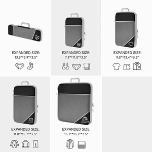 Juego al por mayor de 5 maletas de mano plegables de poliéster de gran capacidad, bolsas de lona con cierre de cremallera, organizador de viaje, almacenamiento de equipaje - Product Image 2