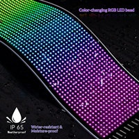Écran LED souple pour voiture, écran publicitaire interactif amusant pour la fenêtre arrière, avec application Bluetooth et télécommande, en matériau PU