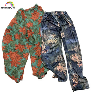 <span class=keywords><strong>Waka</strong></span> <span class=keywords><strong>Waka</strong></span> กางเกงวินเทจสำหรับผู้หญิงมือสองกางเกงผ้าไหมแฟชั่นเก่าเสื้อผ้าก้อน - Product Image 4