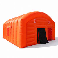 Tente gonflable orange en polyester enduit de PVC, abri pour événements, abri temporaire pour interventions en cas de catastrophe, auvent extérieur