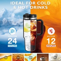 Nuevo Vaso Ecológico de 40 oz con Diseño Arcoíris, Estilo Moderno, Antiderrames, con Asa Luminosa, para Café, Agua y Té