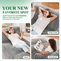 Große Sitzsack-Sessel für Erwachsene, riesiger Sitzsack-Loungesessel mit Fußhocker