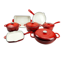 Ensemble de casseroles en fonte émaillée de haute qualité, 11 pièces, casserole, faitout, marmites à soupe et à bouillon, poêles et casseroles