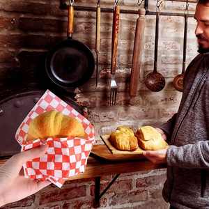 RTS 12" 12" Custom Printed Food Grade Greaseproof Craft <b>Paper</b> Single-Side Coated PE Burger Bread Sandwiches Sushi - Product Image 5