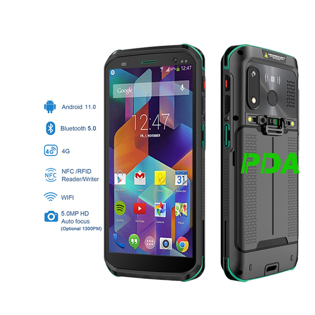Android 11/13 1D/2D Barcode Scanner Rugged PDA Date Collector UHF RFID Handheld Reader for Warehouse Inventory