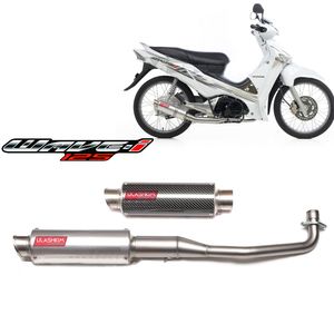 <span class=keywords><strong>ท่อ</strong></span>ไอเสียรถจักรยานยนต์แบบสวมสำหรับ Honda Wave <span class=keywords><strong>125</strong></span> พร้อมท่อเชื่อมต่อกลาง - Product Image 1