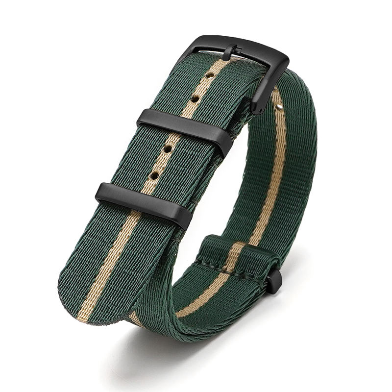 3 # vert foncé et beige + boucle noire