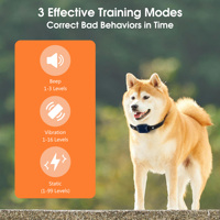 Collier de dressage pour chien à distance, en plastique, étanche IPX7, rechargeable, 3 modes (choc, vibration, bip) pour l'entraînement des chiens