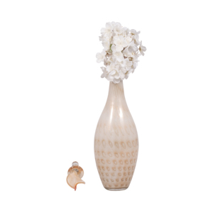 Vaso in vetro a goccia con decorazione a foglia, vaso scultoreo per fiori, per decorazioni per la casa, camera da letto, ufficio, tavolo - Product Image 2