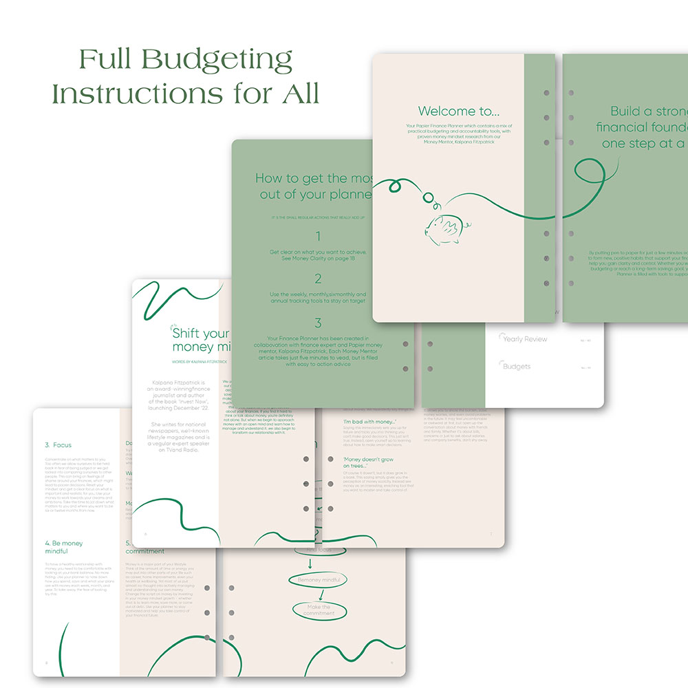 Green & Grey Pages with Budget Planner Inserts