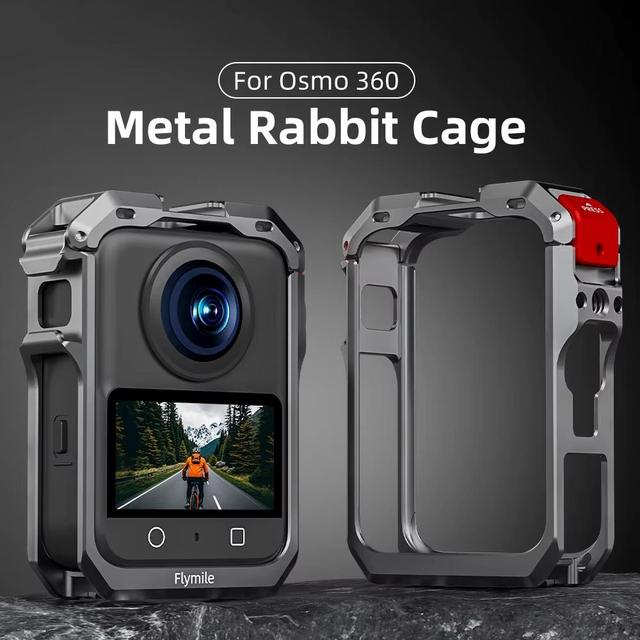 Metal Quick Release Cage for DJI Osmo 360 with Dual Cold Shoe 1/4 Thread Aluminum Alloy Protective Frame with Lens Cap