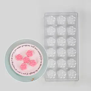 Molde antiadherente de policarbonato para Chocolate, 18 cavidades, flor, PC