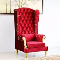 Chaise de trône de pédicure de luxe Bomacy Salon de beauté Hot Red Queen Royal avec pied SPA en cuir PU 110/220V/240V