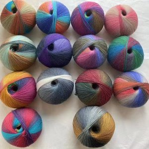 200gビッグマジックボールレインボーウールブレンド糸編み物手織りかぎ針ショールコートパターン粗いベビーウール編み物ボール