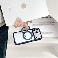 Étui de téléphone portable antichoc à haute transparence avec protection à 360° °   Support Rotatif pour iPhone 16 17 Pro Max Coque Transparente Téléphone