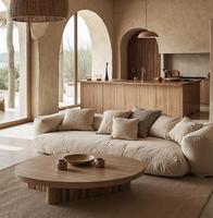 AJJ-M557 Canapé de salon sur mesure de style Zen pour maison d'hôtes, hôtel et design d'intérieur, fabriqué par une usine de meubles sur mesure