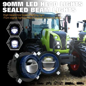 농업 차량용 다기능 트랙터 밀봉 빔 조명 90mm 3.5 인치 22W LED 헤드라이트