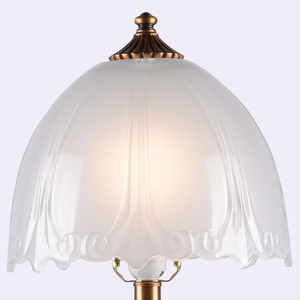 Vintage Cream Style Table Lamp with Embossed Glass Shade, Antique Gold Metal Base, Warm Light Bedside Desk Lamp for Bedroom - Product Image 4