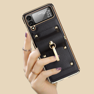 <span class=keywords><strong>Coque</strong></span> de téléphone portable en cuir pour filles, étui de luxe en plaqué or pour samsung galaxy <span class=keywords><strong>z</strong></span> <span class=keywords><strong>flip</strong></span> <span class=keywords><strong>4</strong></span> 3 - Product Image 1