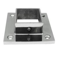 Plaque de base carrée en acier inoxydable poli satiné pour charge lourde, avec bride pour tube carré, pour montage de balustre d'escalier, quincaillerie