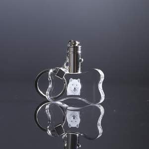 Petit pont, vente en gros, personnalisation, porte-clés en cristal LED en forme d'os 3D, pour cadeaux souvenirs - Product Image 2