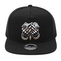 Casquette Snapback à 5 panneaux personnalisée, unisexe, à visière plate, style hip-hop, en polyester, streetwear