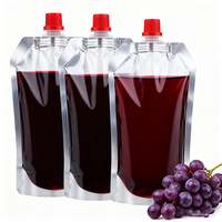 Vente en gros Pochette à bec verseur pour jus de raisin orange mangue 250ml 500ml 1L 2L 3L 5L Emballage debout flexible Sacs de boisson faciles à verser