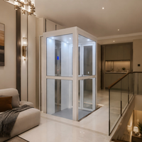Lift Rumah Tanpa Ruang Mesin 3 Lantai / Lift Mini untuk Rumah / Villa Lift Hidrolik 4 Lantai untuk 2 Orang